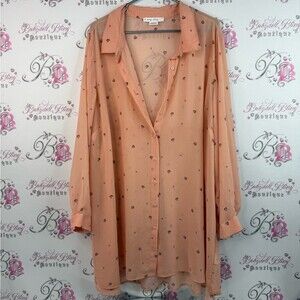 In every story dress or long shirt flower Elegant Sheer Blouse in Apricot